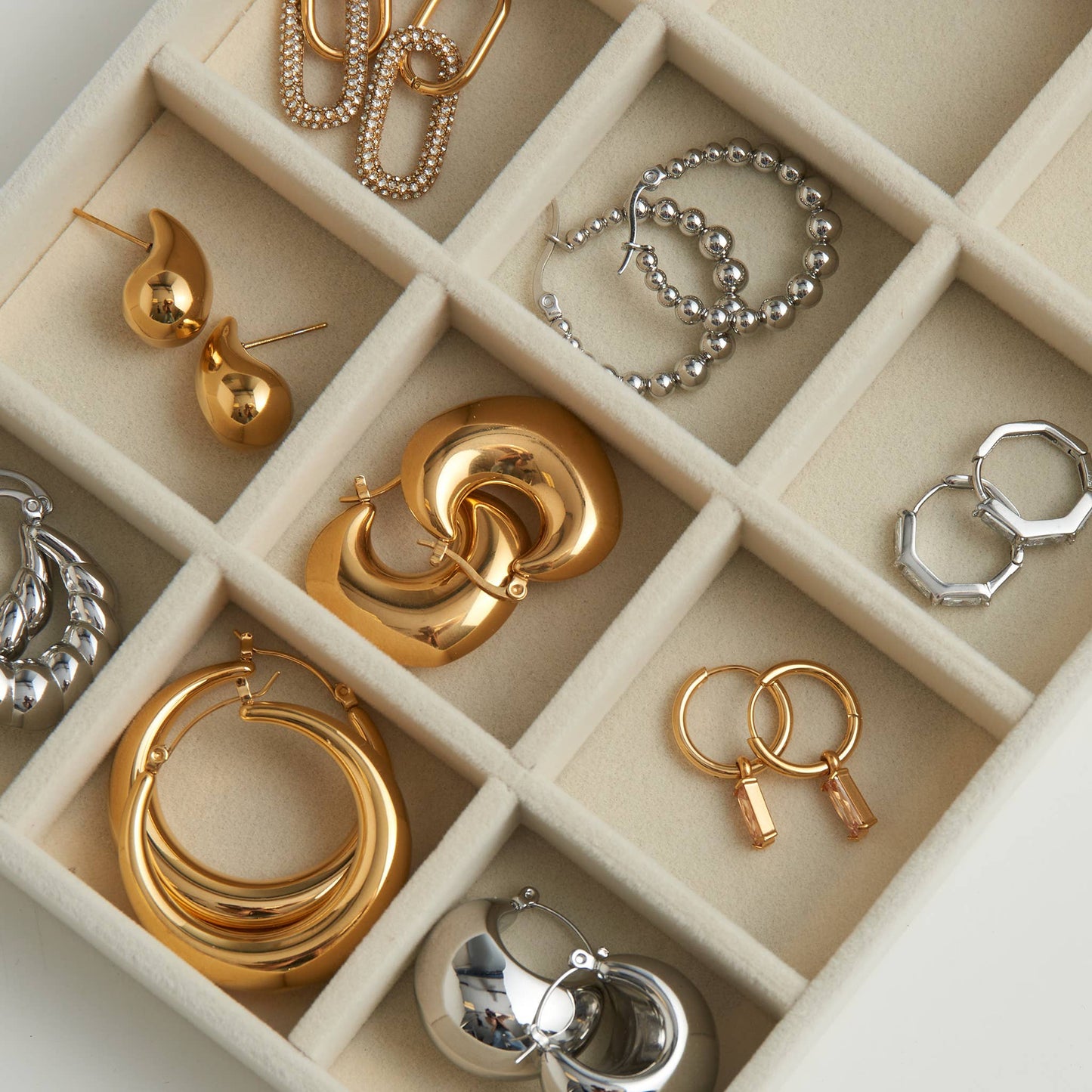 Waterproof Earrings Narelle Bubble Hoops in 18K Gold + Steel