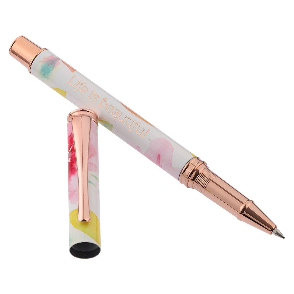 Pink daisies Christian Art Gifts pen in a gift box, elegant writing instrument with floral design for special occasions.