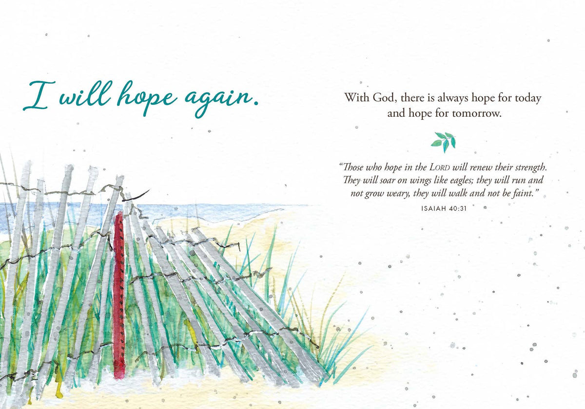 Hardcover book titled "Gentle Thoughts After Loss" by Harvest House Publishers, featuring calming, supportive imagery on the cover.