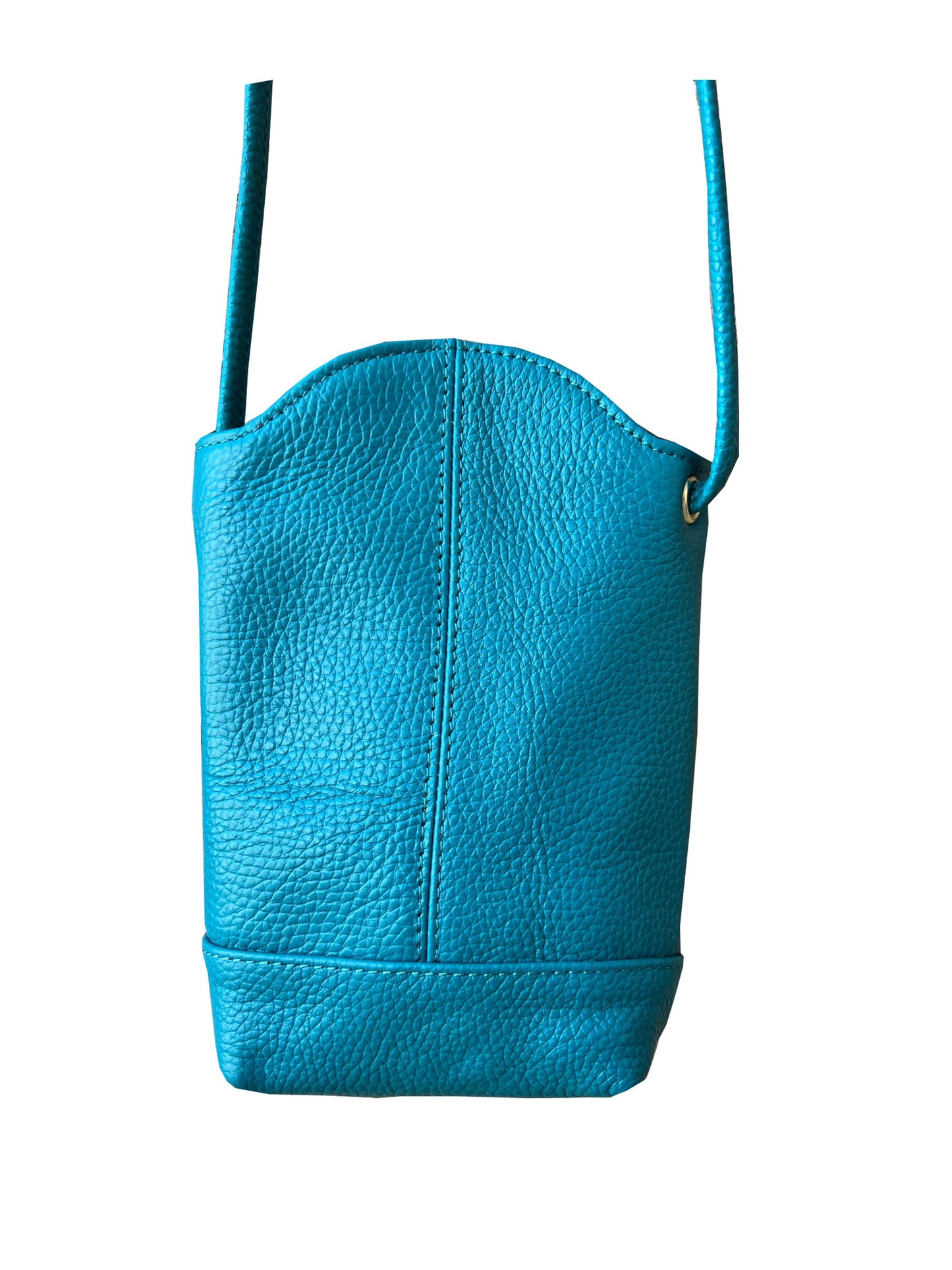 Small Roma Leathers cowhide leather crossbody bag for phone, featuring a compact design and adjustable strap.
