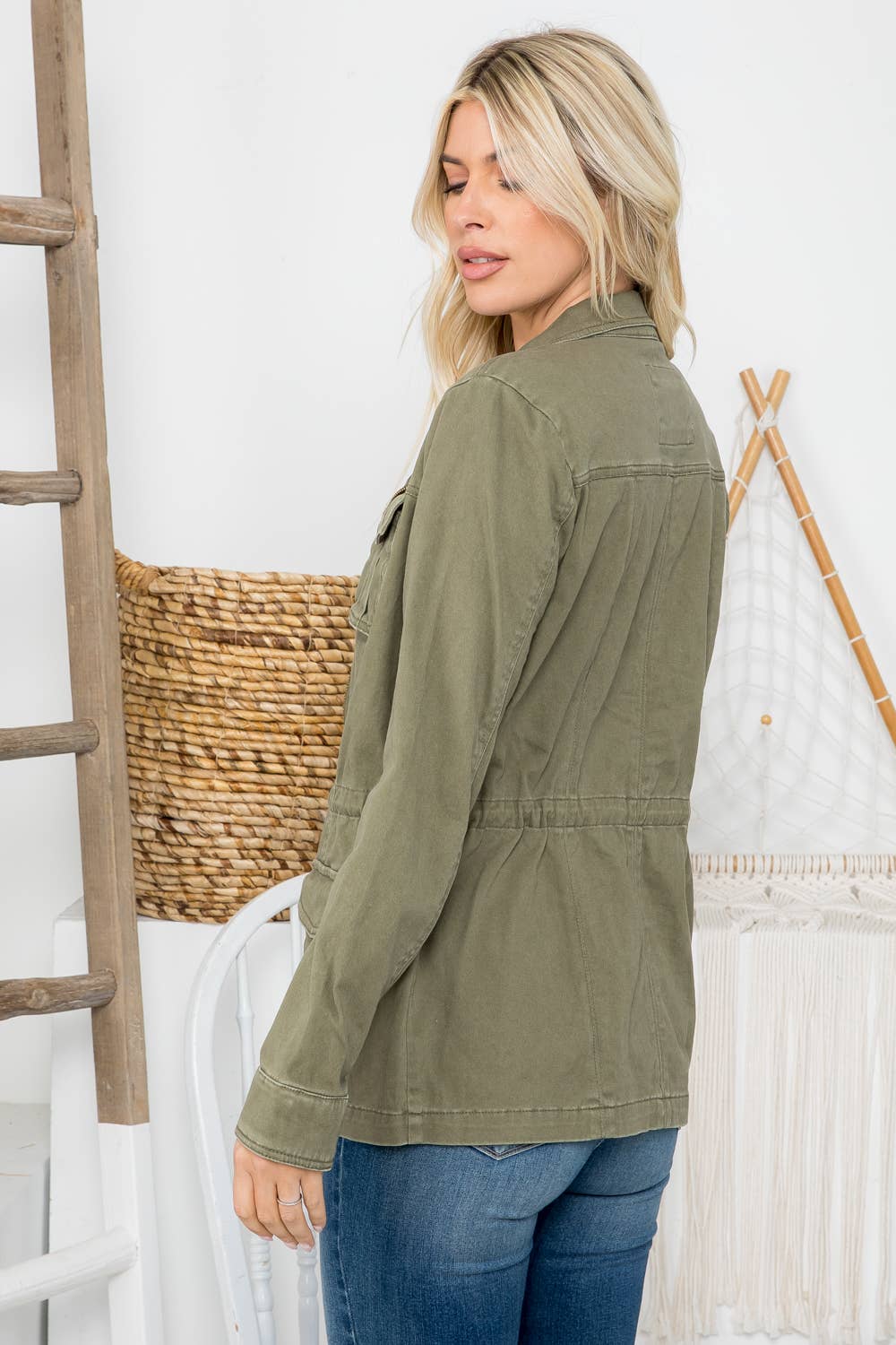 Heavy twill garment washed anorak jacket from 26 International, shown in a rugged, casual style with a hood and front pockets.