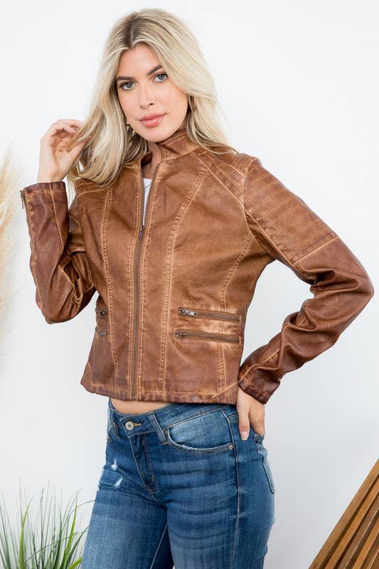 Garment Dye Double Zipper Pocket Jacket by 26 International, showcasing a casual jacket with dual front zip pockets and vibrant dye finish.
