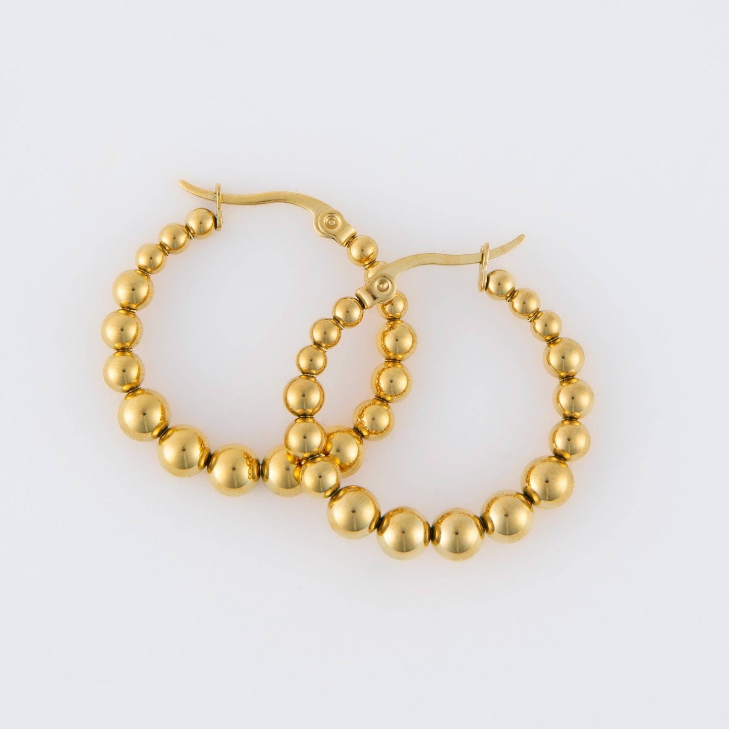 Waterproof Earrings Narelle Bubble Hoops in 18K Gold + Steel