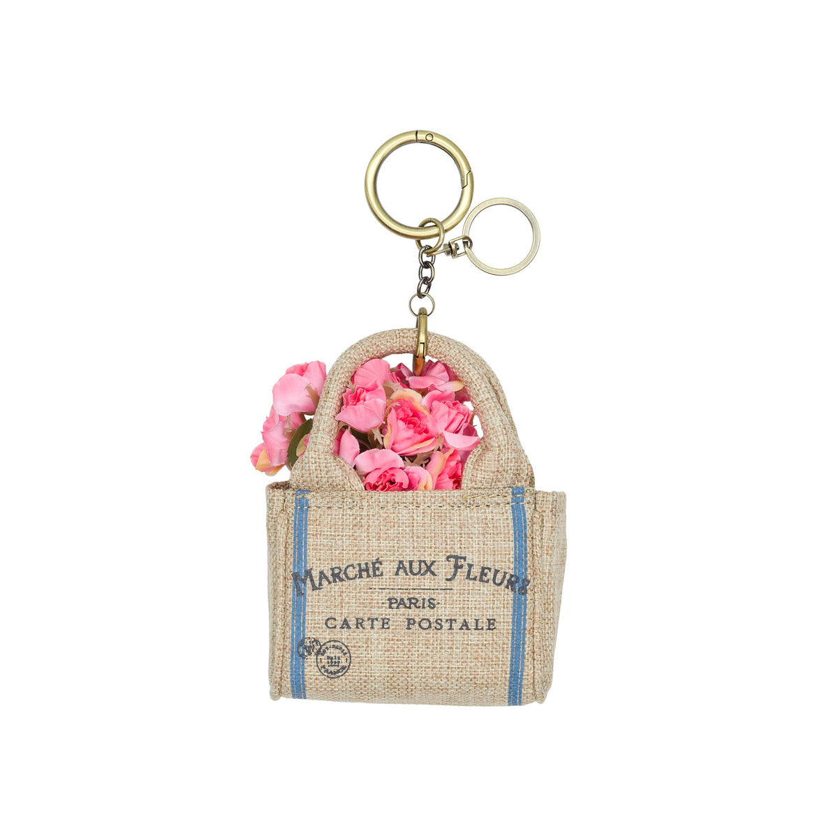 Patricia Nash Parisian Market Tote Bag Charm with woven design, featuring intricate craftsmanship and colorful detailing.