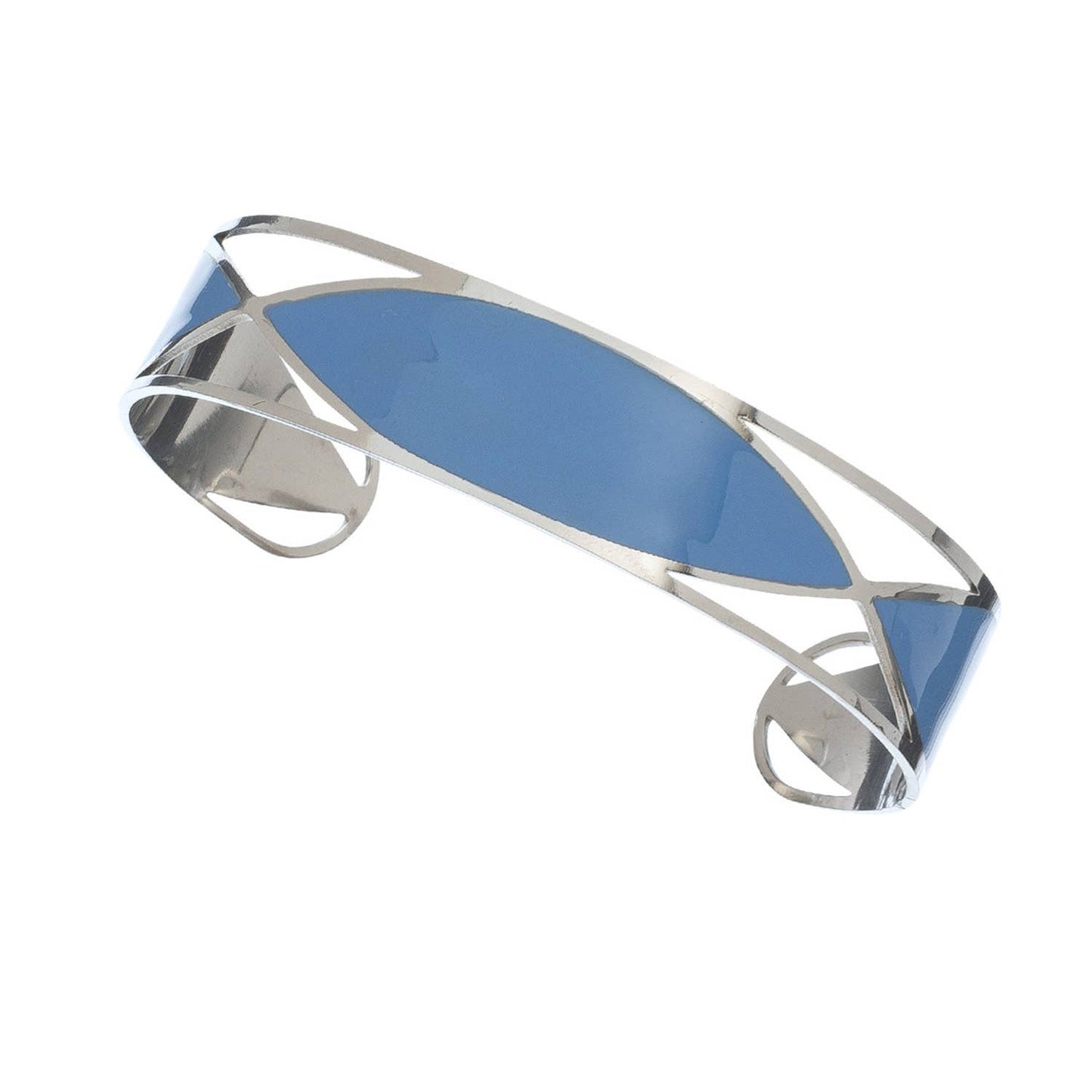 Elsie & Zoey hypoallergenic stainless steel oval bracelet featuring a sleek, polished design on a white background.