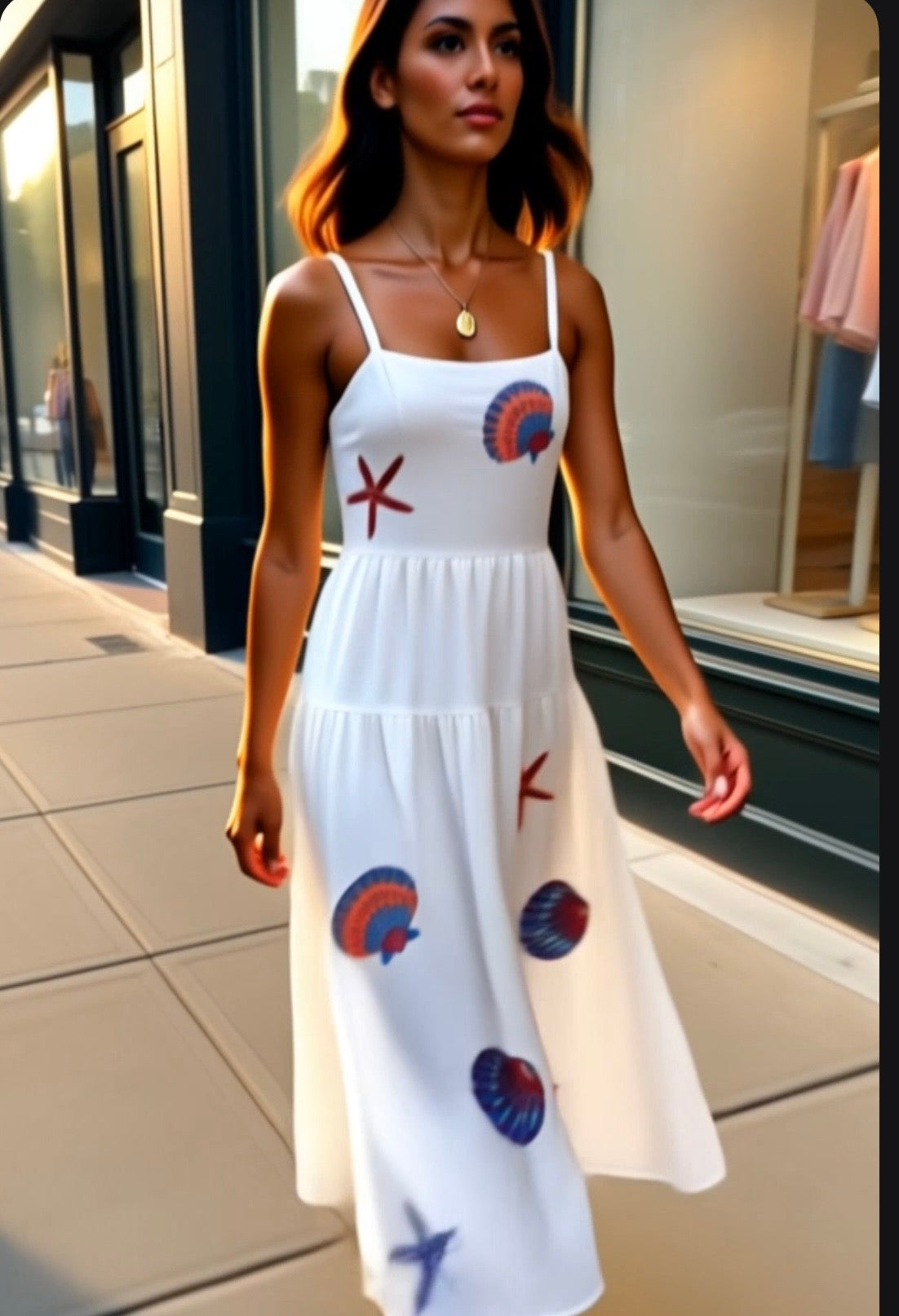 Light cotton coastal sun dress by Chic Speak Boutique, featuring a flowy design and breezy style perfect for summer days.