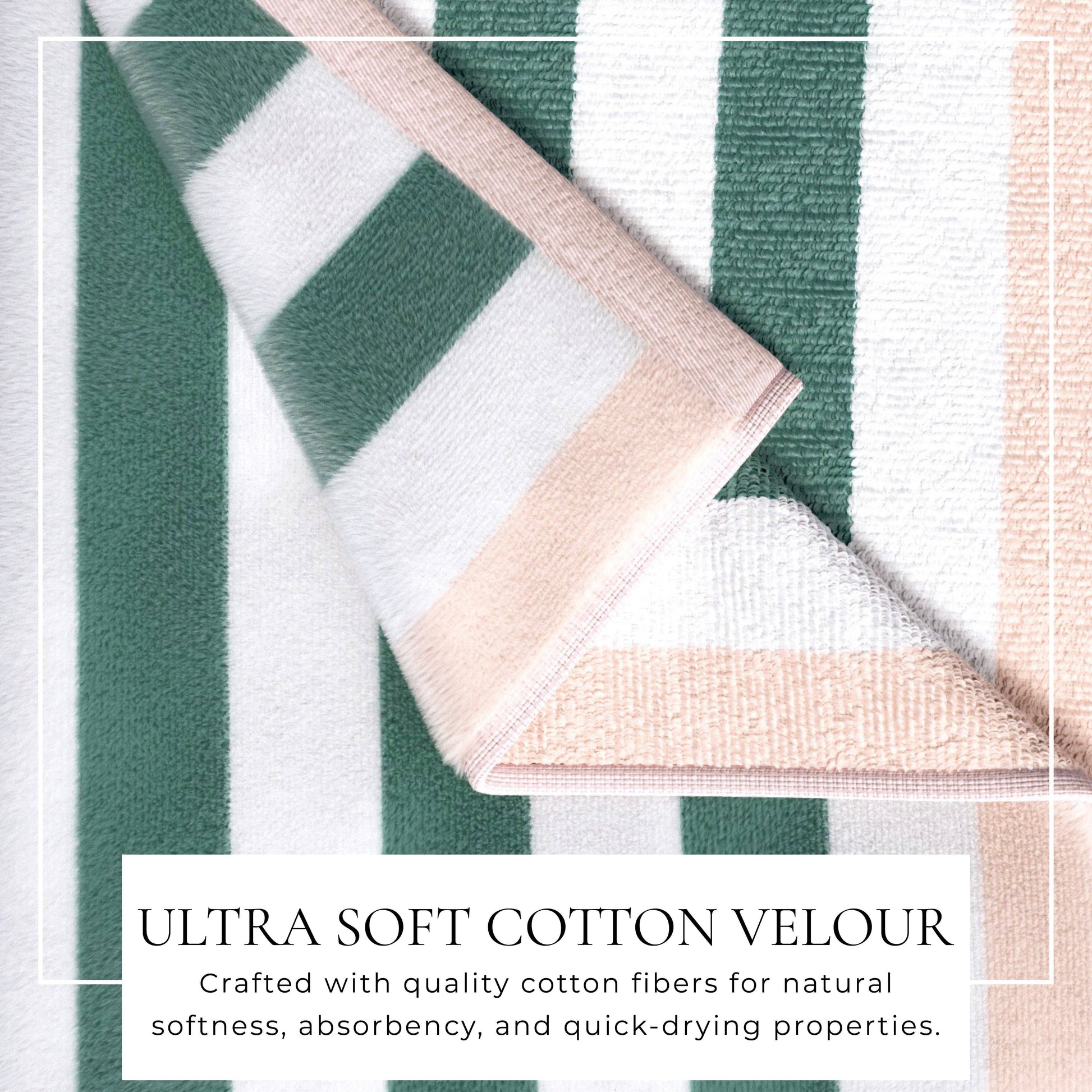 Oversized striped border Santa Cruz beach towel by BH Collective, featuring vibrant coastal patterns and soft cotton material.