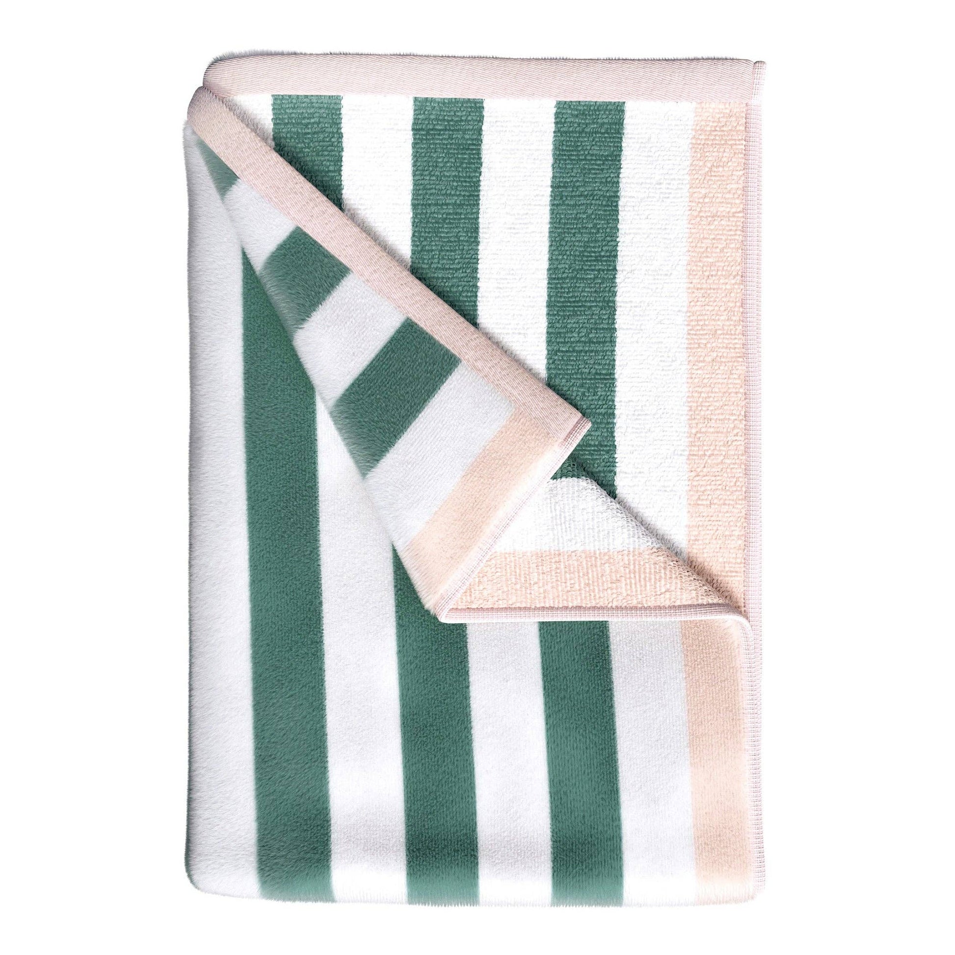 Oversized striped border Santa Cruz beach towel by BH Collective featuring vibrant colors and soft cotton fabric.