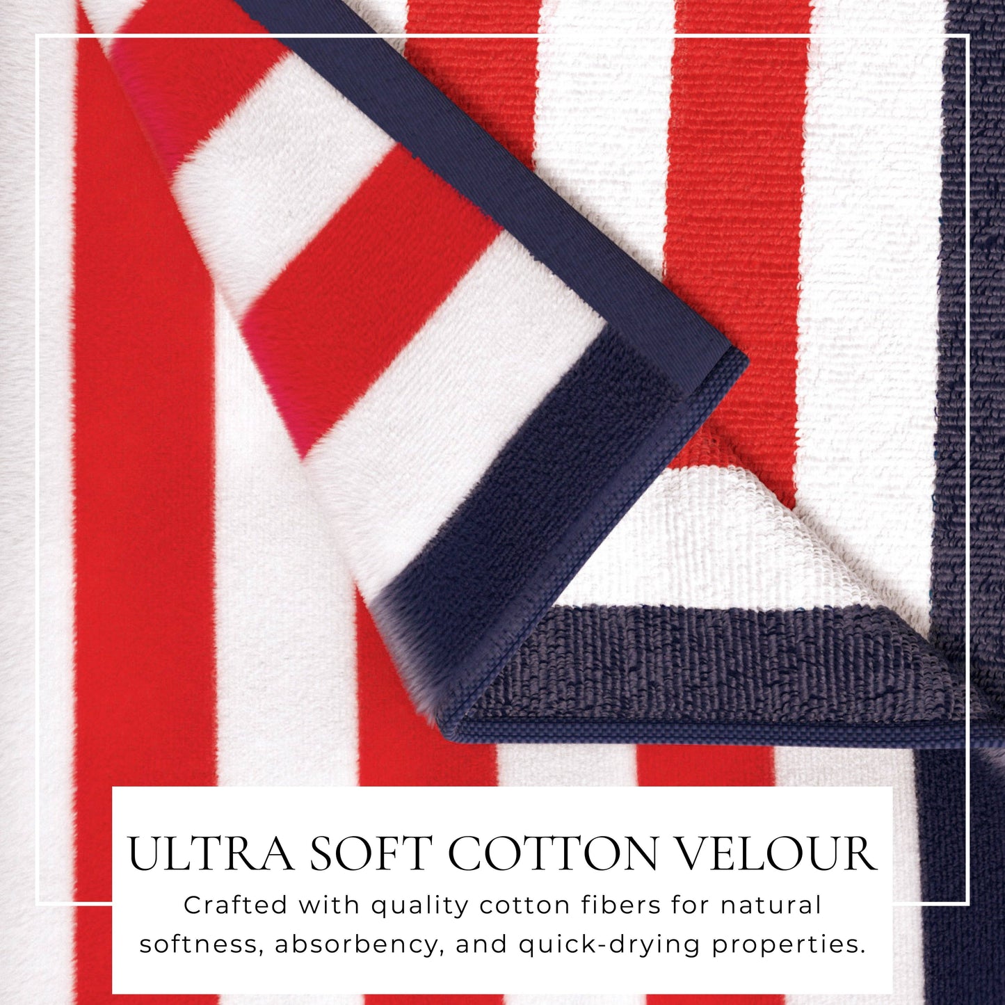 Oversized striped border Santa Cruz beach cabana towel by BH Collective, featuring colorful seaside-inspired design.
