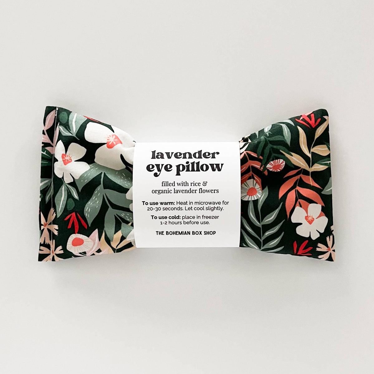 Lavender eye pillow from Fields of May by Bohemian Box Shop, soft fabric with lavender filling, designed for relaxation and soothing rest.
