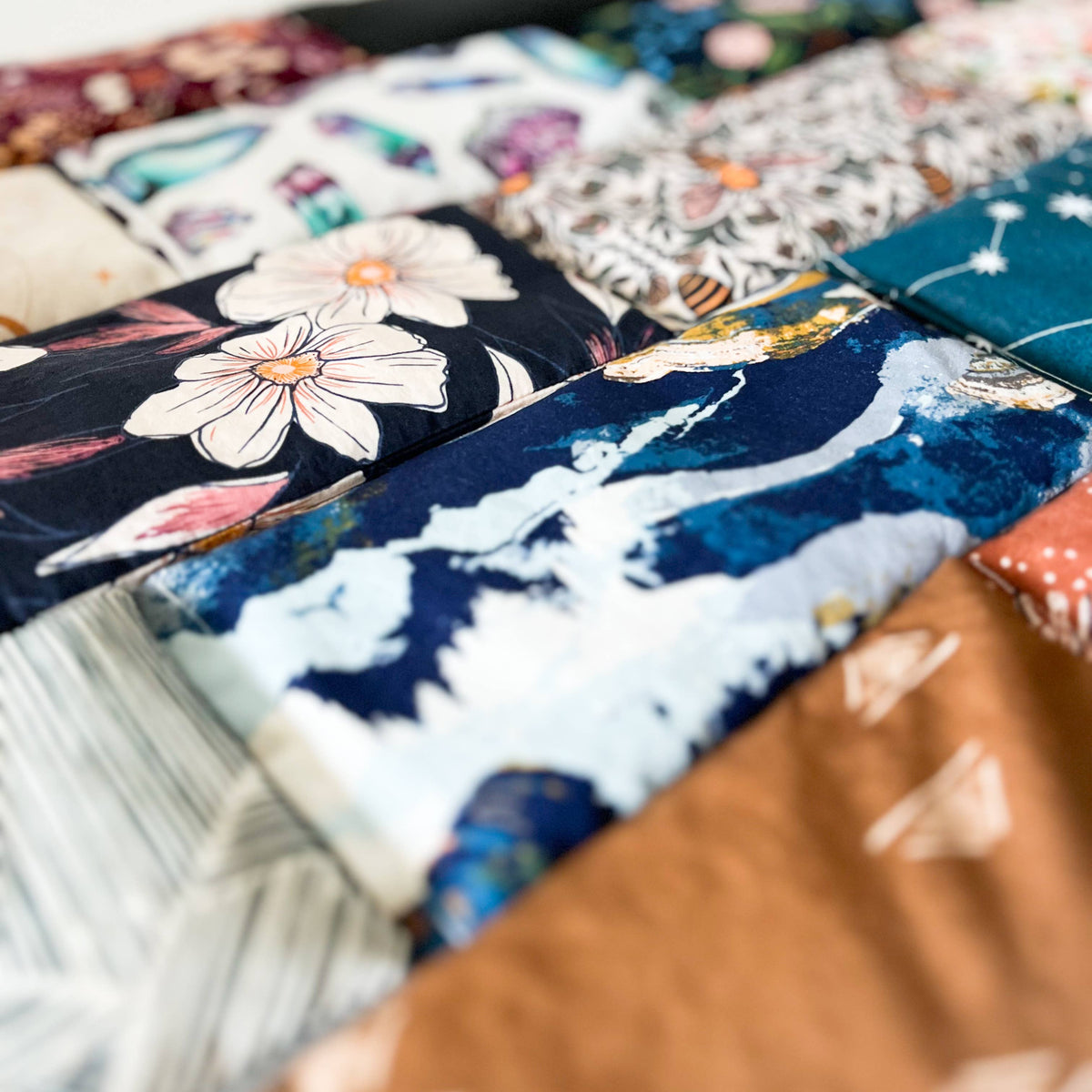 Lavender eye pillow from Fields of May by Bohemian Box Shop, soft fabric with lavender scent and floral design.