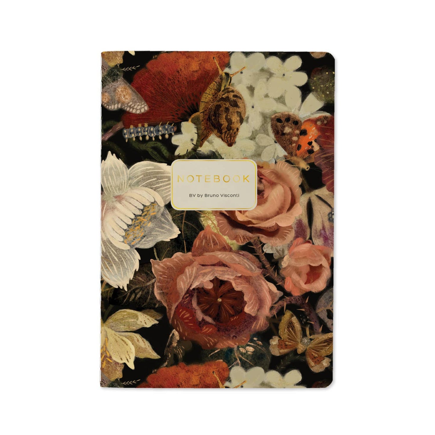 BV by Bruno Visconti Lush Bouquet Notebook with floral cover and lined pages, perfect for writing and note-taking.