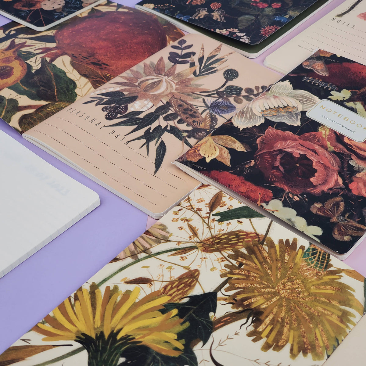 BV by Bruno Visconti Lush Bouquet Notebook with floral cover design and lined pages, ideal for writing and journaling.