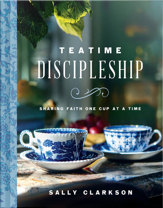 Book cover of 'Teatime Discipleship' with teacups on a table