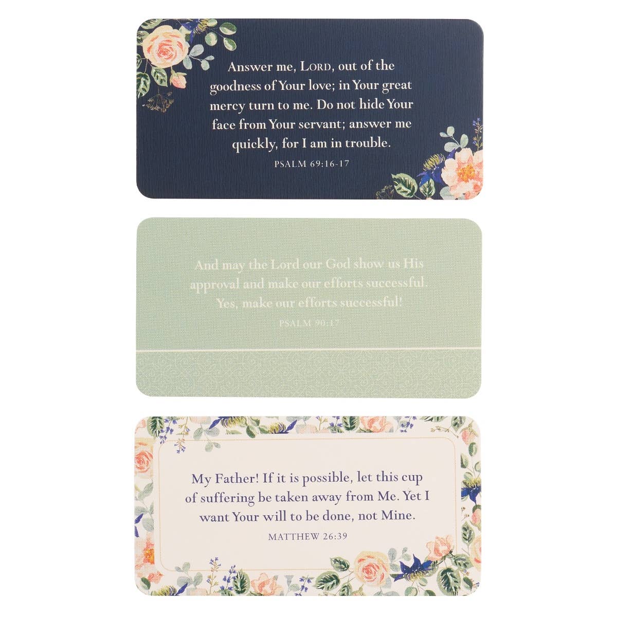 Cards in Tin 101 Prayers from the Bible by Christian Art Gifts, showing a set of prayer cards inside a decorative metal tin.