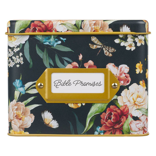 Cards in Tin Bible Promises set by Christian Art Gifts featuring faith-based cards with biblical promises in a metal tin.