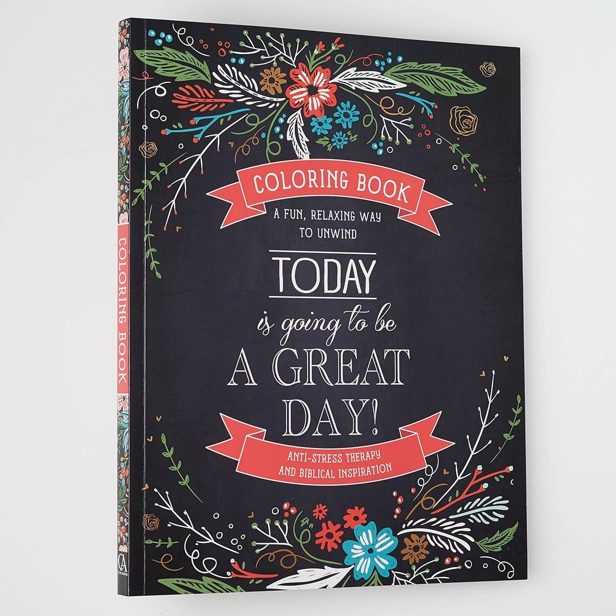 Coloring book titled "A Great Day" by Christian Art Gifts, featuring colorful illustrations on the cover.