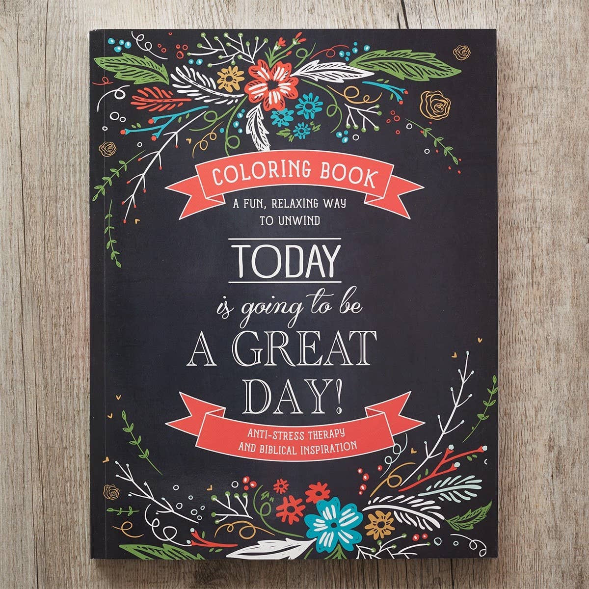 Coloring book titled "A Great Day" by Christian Art Gifts featuring inspiring illustrations for creative coloring.