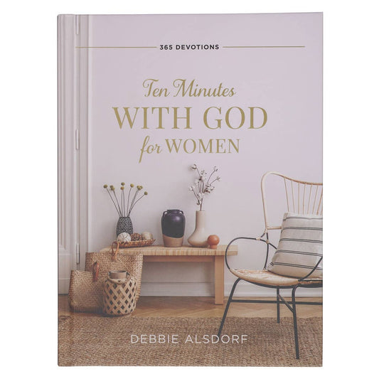 Hardcover devotional book for women titled "10 Minutes with God" by Christian Art Gifts, featuring a religious cover design.