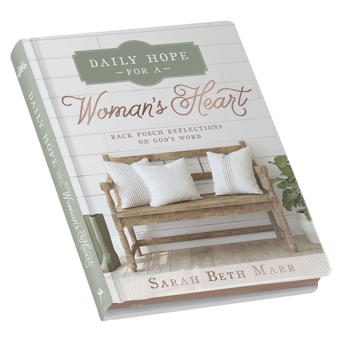 Hardcover devotional book titled "Daily Hope for a Woman's Heart" by Christian Art Gifts, featuring a peaceful floral cover design.