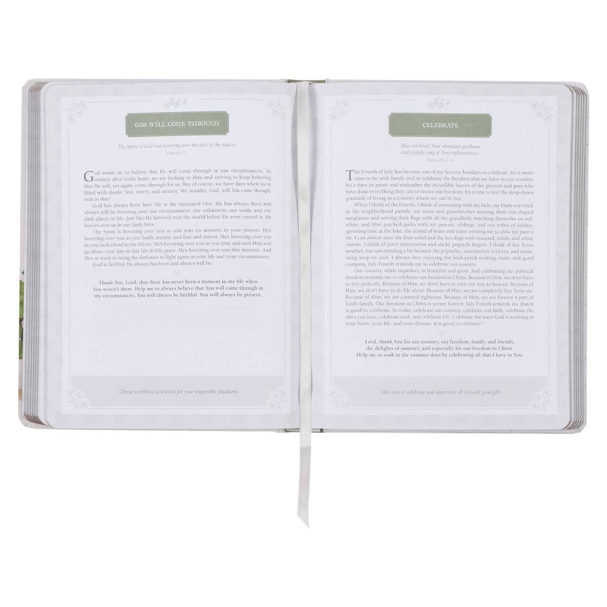 Hardcover devotional book titled "Daily Hope for a Woman's Heart" by Christian Art Gifts, featuring a serene cover design