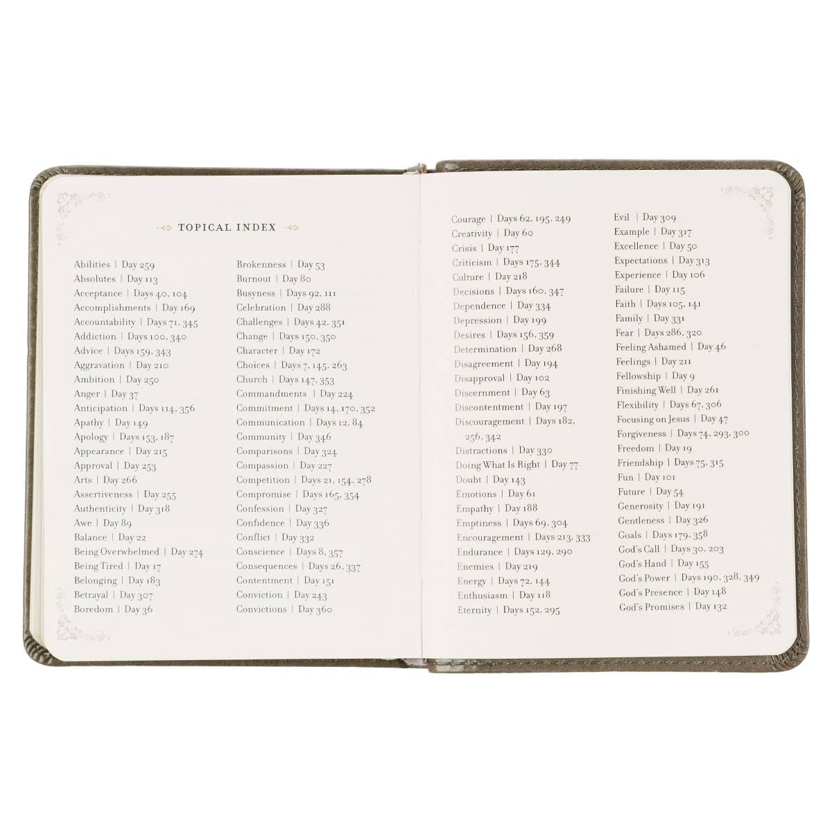 Devotional daily prayers book for graduates by Christian Art Gifts, featuring faux leather cover and inspirational religious content.