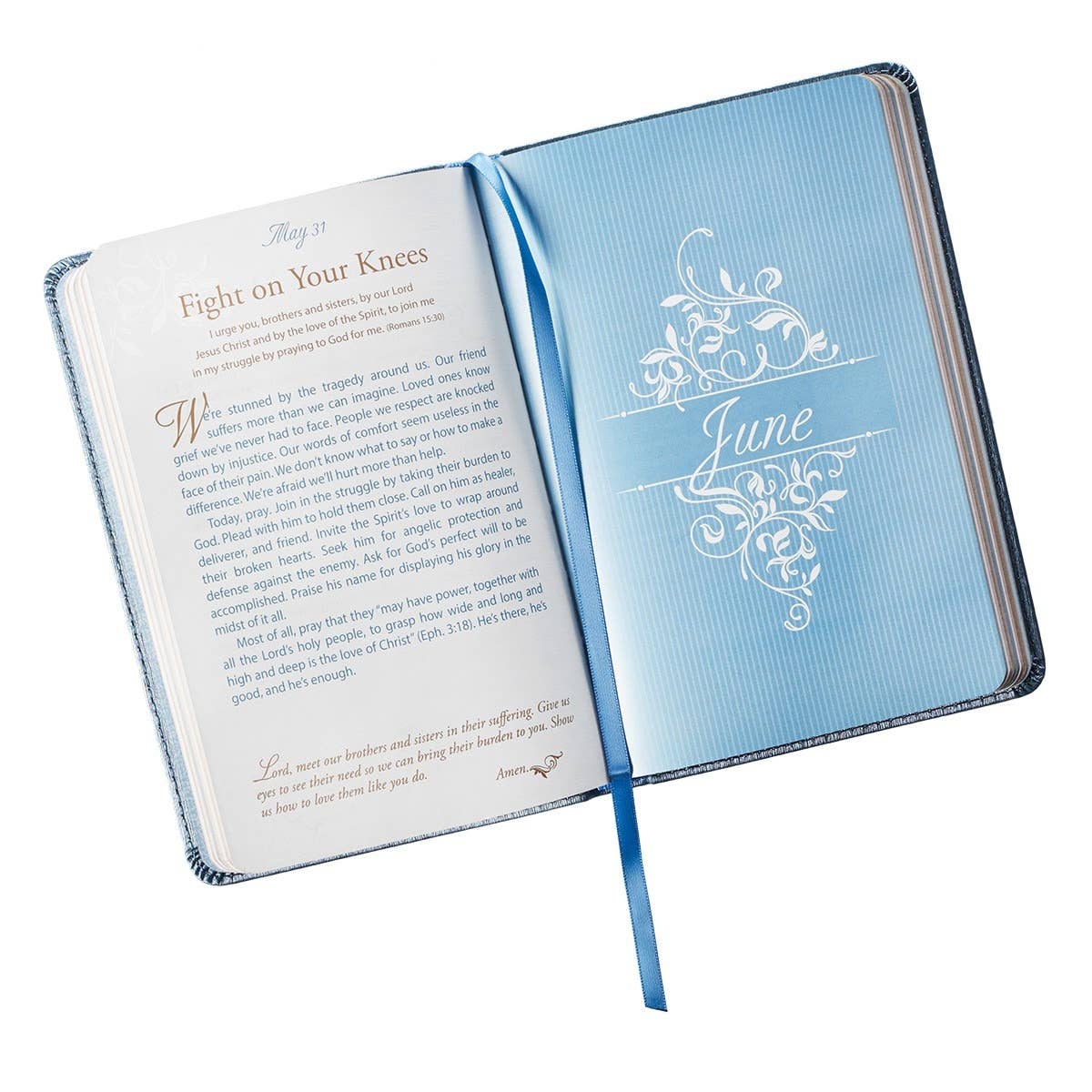 Blue faux leather devotional book for Mr. & Mrs. by Christian Art Gifts, featuring elegant cover design and religious inspiration.