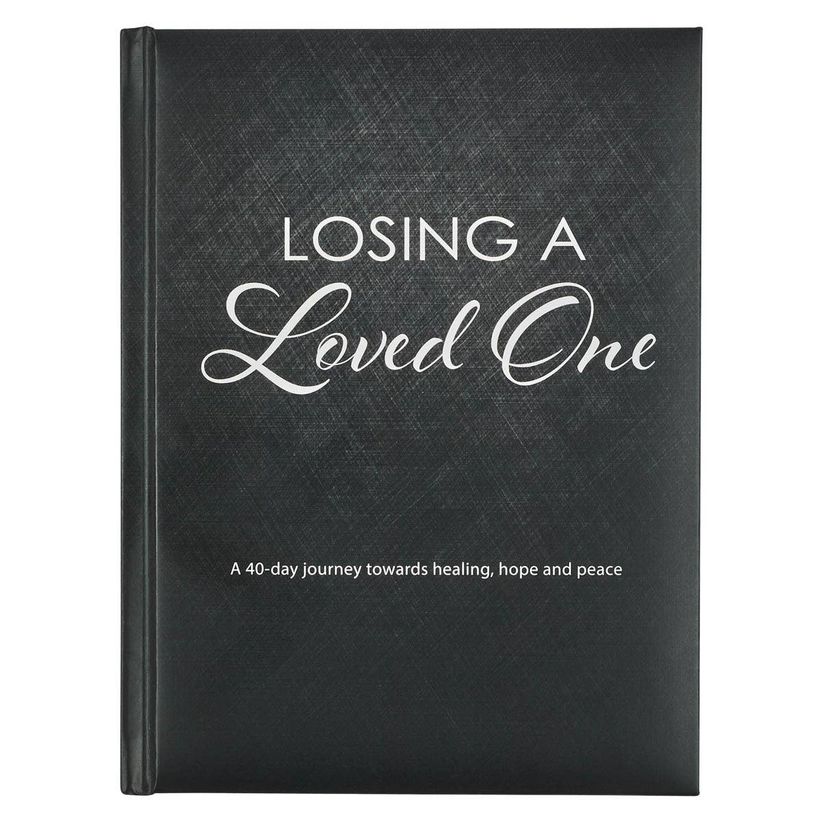 Hardcover devotional book titled "Losing A Love One" by Christian Art Gifts, featuring a serene cover design.