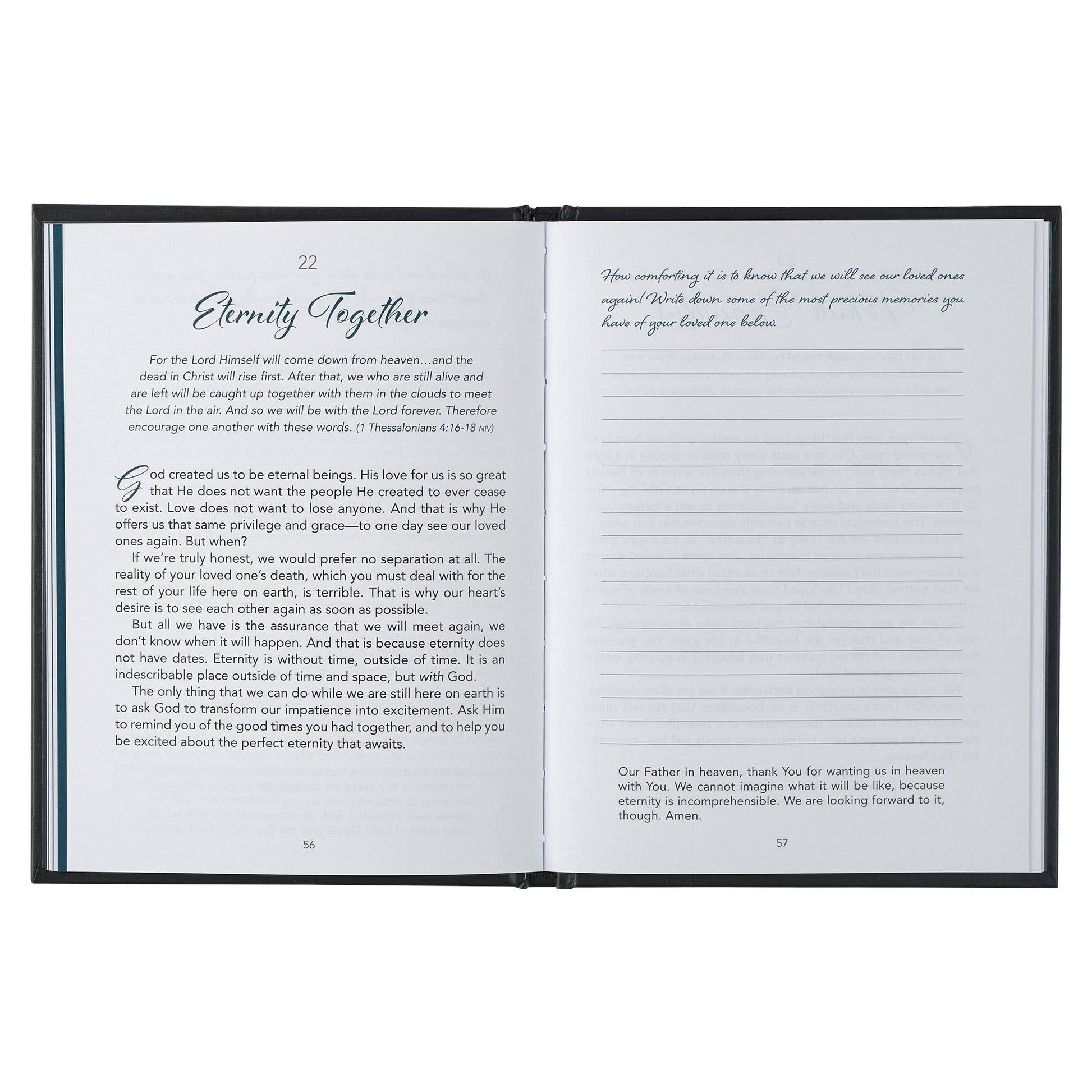 Hardcover devotional book titled "Losing a Love One" by Christian Art Gifts, with a peaceful cover design.