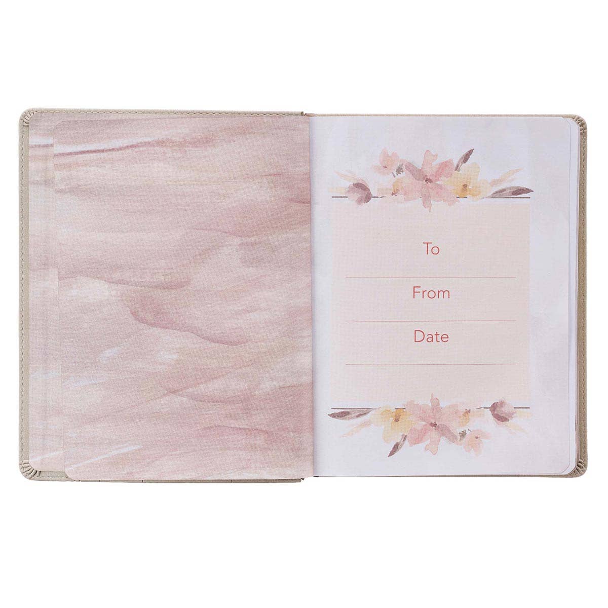 Faux leather devotional journal titled "My Quiet Time" from Christian Art Gifts, featuring a closed cover with embossed design.