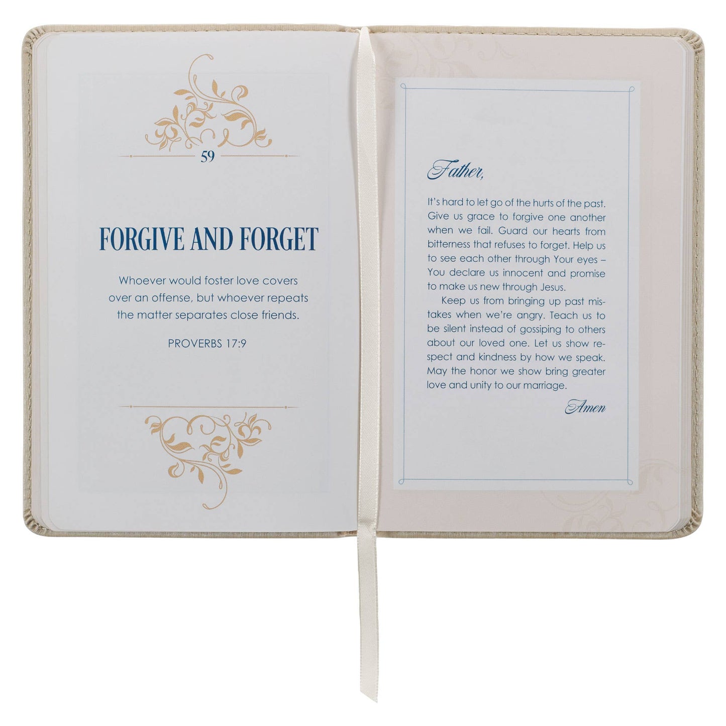 Faux leather gift book titled "101 Prayers for Mr. & Mrs." by Christian Art Gifts, showing the elegant cover design.