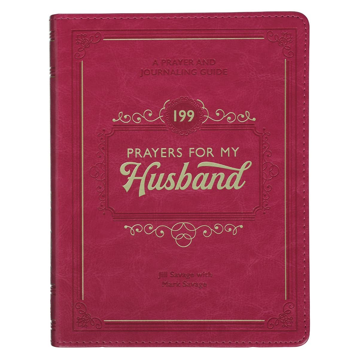 Faux leather gift book titled "199 Prayers for My Husband" by Christian Art Gifts, featuring elegant cover design and prayer pages inside.