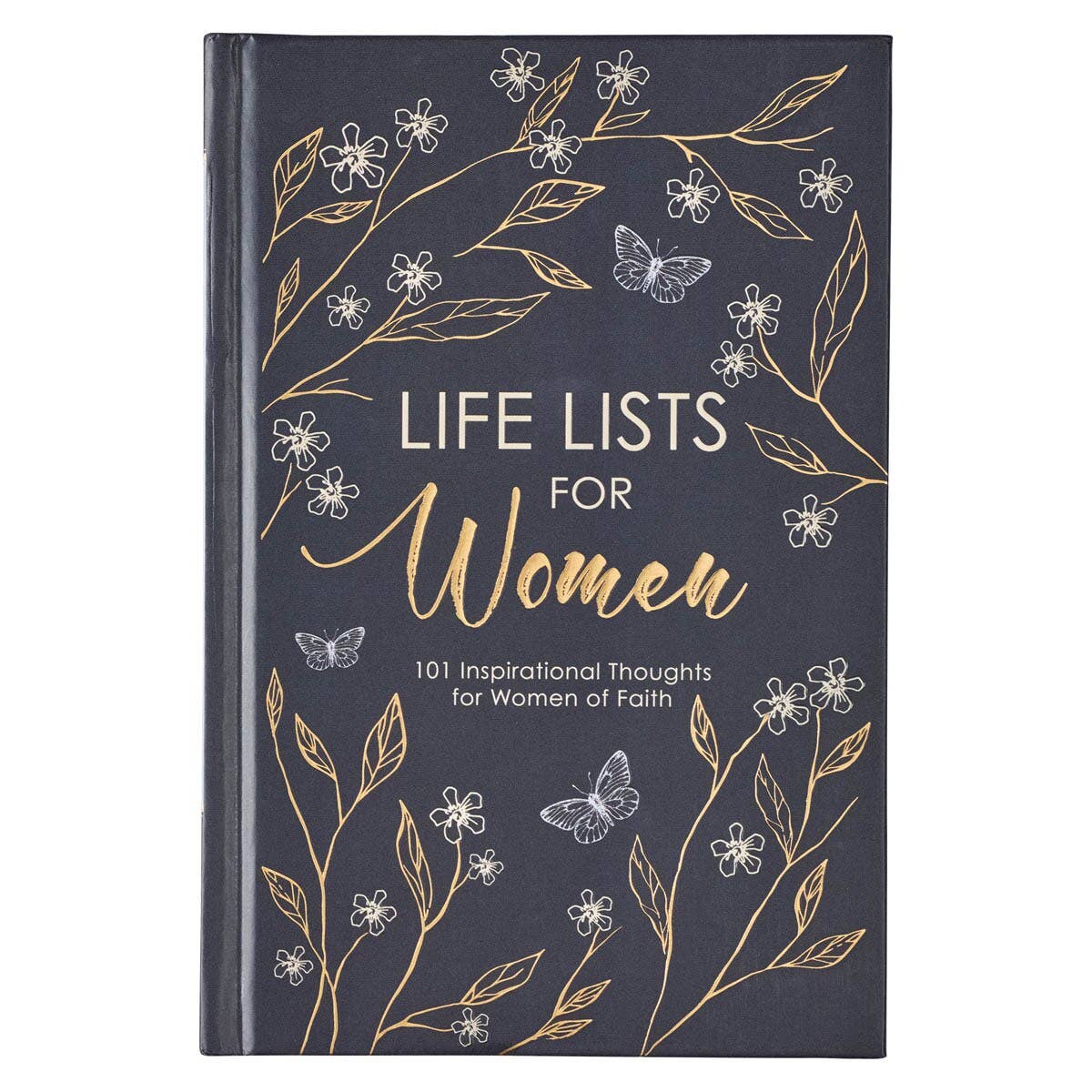 Christian Art Gifts gift book titled "Life Lists for Women" in hardcover, featuring inspirational content and elegant design.