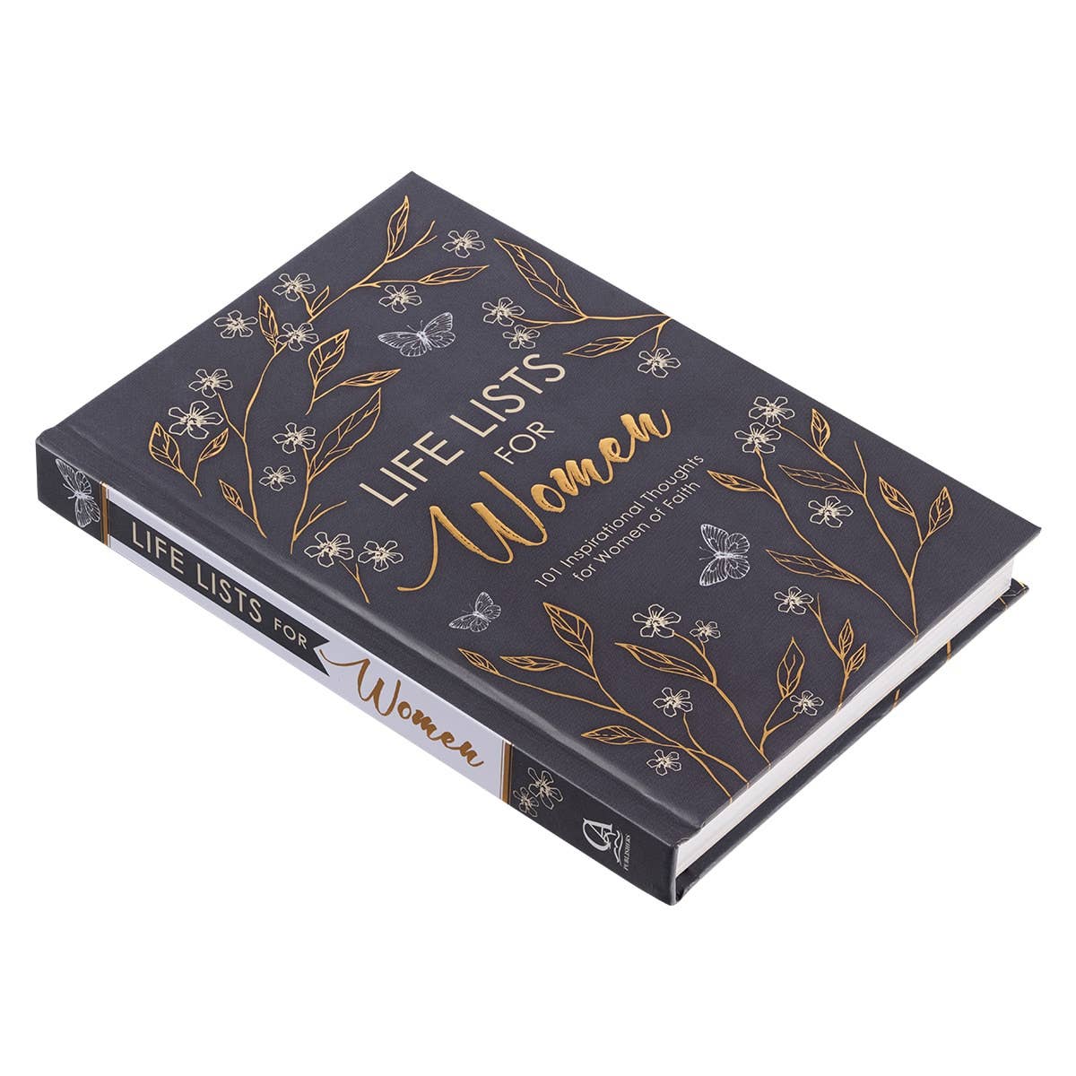 Hardcover gift book "Life Lists for Women" by Christian Art Gifts featuring inspirational pages and decorative cover design.