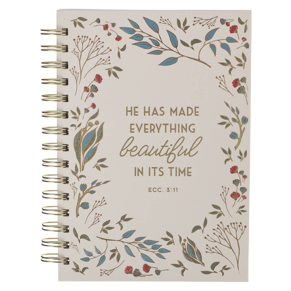 Wirebound ivory floral journal by Christian Art Gifts featuring elegant floral design, perfect for writing and note-taking.