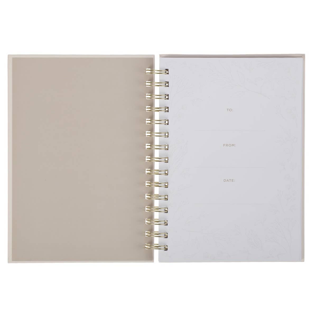 Wirebound ivory floral journal by Christian Art Gifts, featuring elegant floral cover design for writing and note-taking.