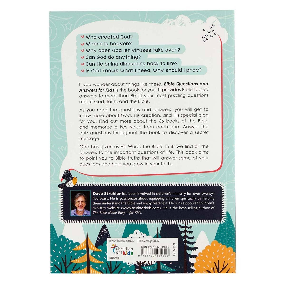 Kid's Bible Questions & Answers softcover book by Christian Art Gifts, featuring colorful illustrations and engaging educational content.