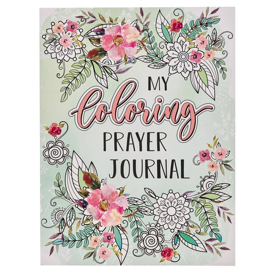 Christian Art Gifts My Coloring Prayer Journal with intricate cover design and blank pages for prayer and coloring.