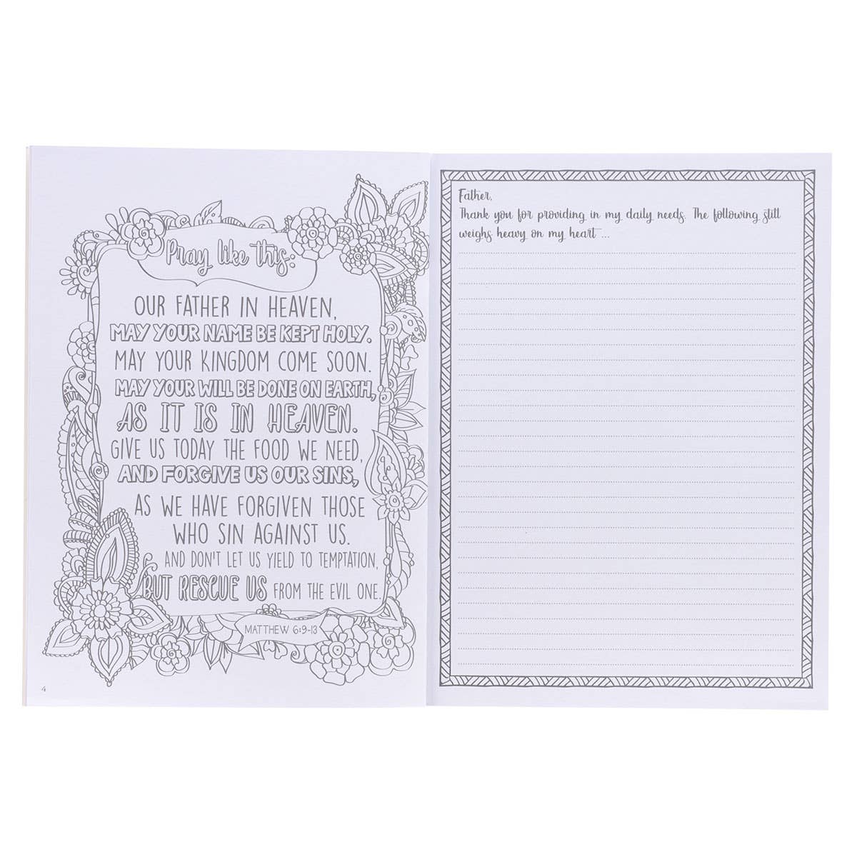 My Coloring Prayer Journal by Christian Art Gifts featuring a beautifully illustrated cover for prayer and coloring activities.
