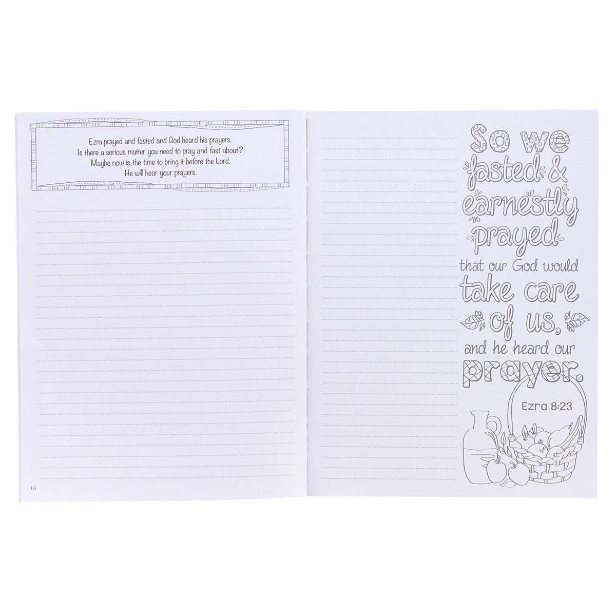 My Coloring Prayer Journal by Christian Art Gifts featuring inspirational designs and blank pages for prayer and coloring.