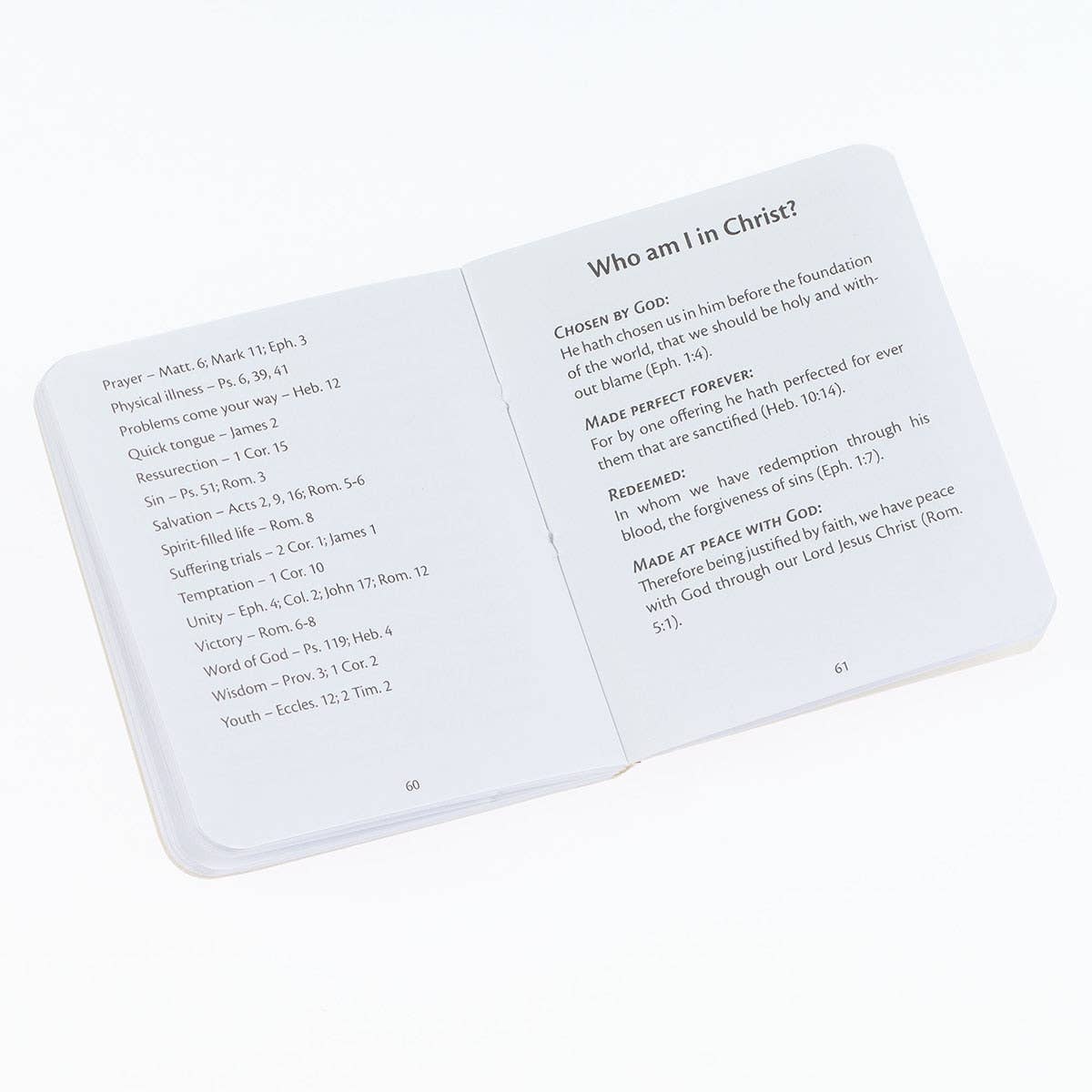 My Little Bible Light Taupe by Christian Art Gifts, compact Bible with built-in light in taupe color, open to show pages and cover.