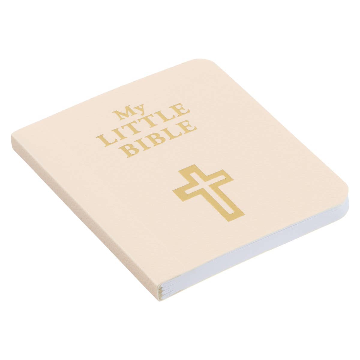 My Little Bible Light Taupe by Christian Art Gifts showing a compact, taupe-colored children's Bible with built-in light feature.