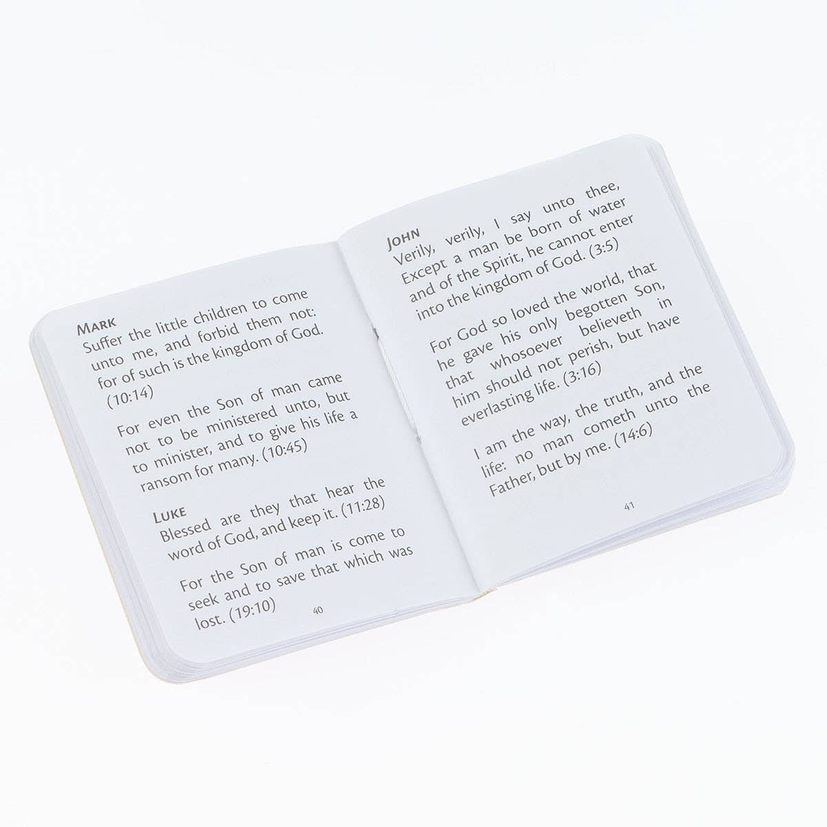My Little Bible Light Taupe from Christian Art Gifts, showing a compact, taupe-colored children's Bible with a soft cover and decorative design.