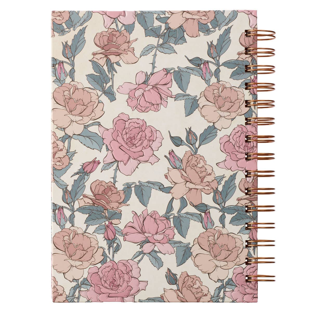 Pink rose wirebound journal titled "My Strength and My Song" with Psalm verse, featuring floral cover art by Christian Art Gifts.