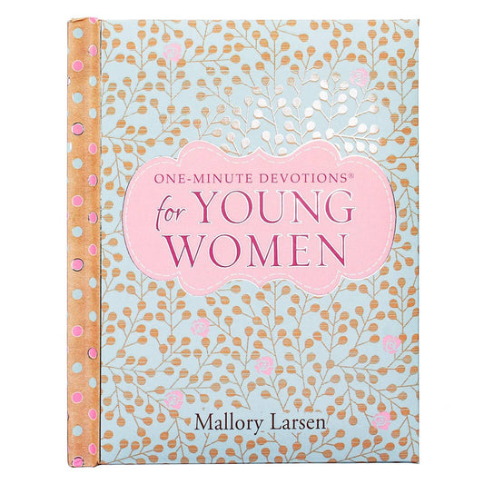 Hardcover of One-Minute Devotions for Young Women by Christian Art Gifts, featuring a padded cover with inspiring religious artwork.