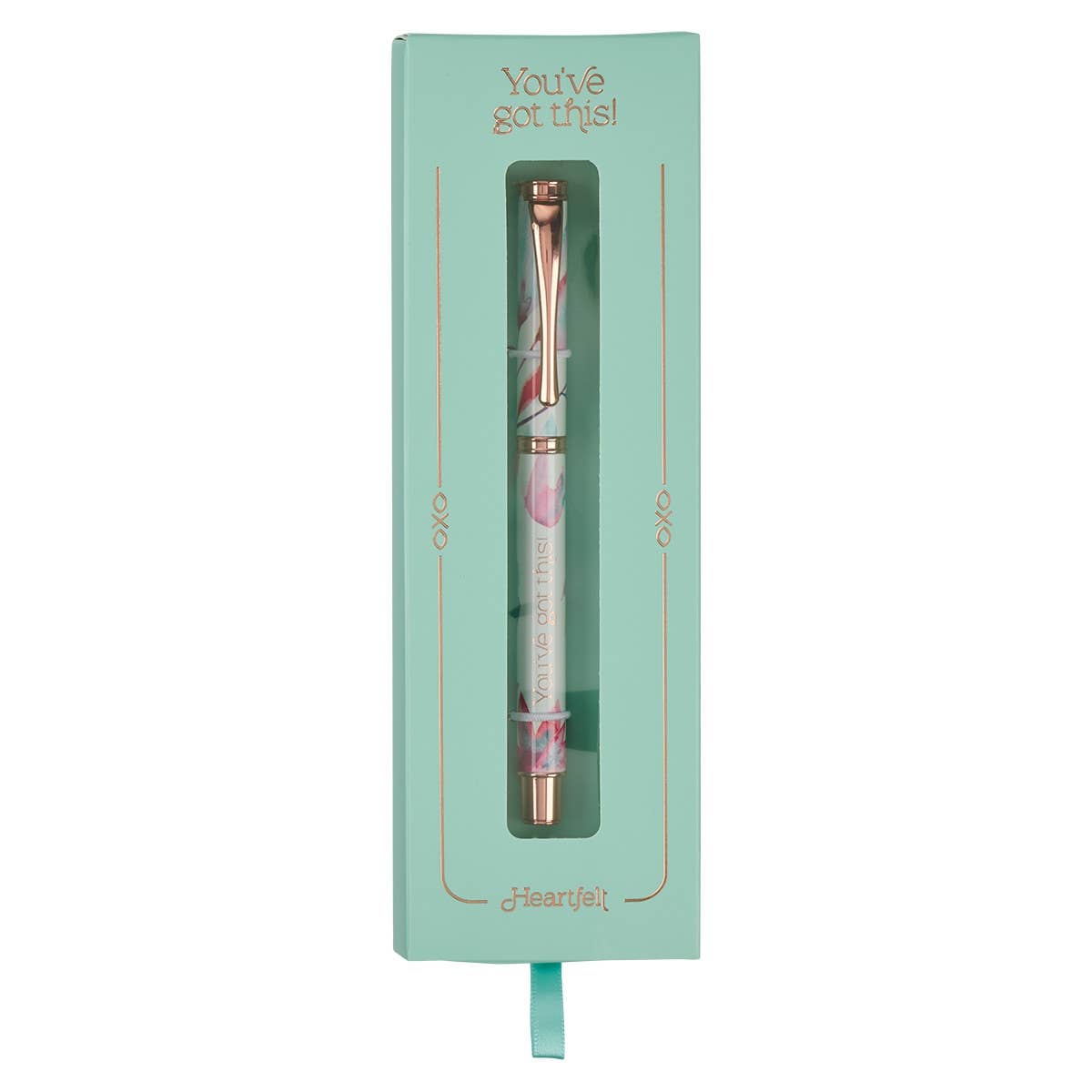 Pink floral pen from Christian Art Gifts in a gift box, featuring "Got This" message and petal design, perfect for gifting or personal use.