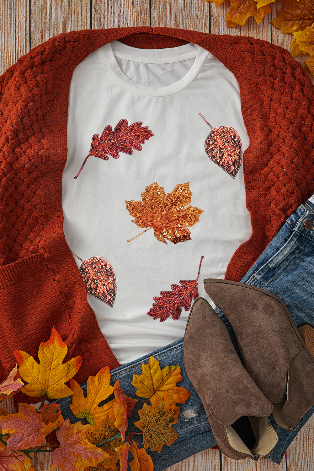 Leaf graphic T-shirt by CSB Private Label featuring a vibrant leaf design on soft fabric, casual wear for everyday style.