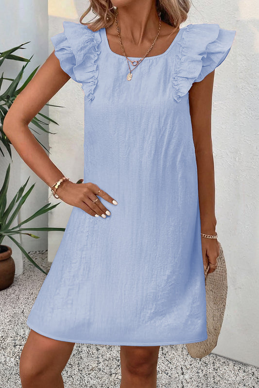 CSB Private Label short dress with bow detail, lightweight fabric, sleeveless design, perfect for casual or summer wear.