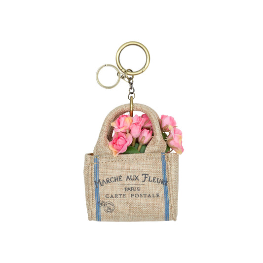 Patricia Nash Parisian Market Tote Bag Charm with woven design, featuring a decorative charm for tote bags.