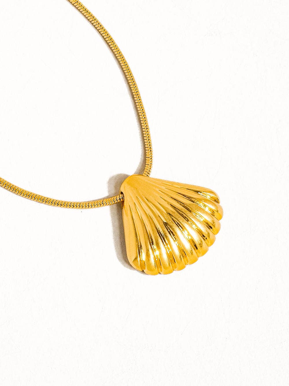 Cosmic Classic Shell Necklace by Flanerie by MAIQ, featuring a delicate shell pendant on a fine chain.